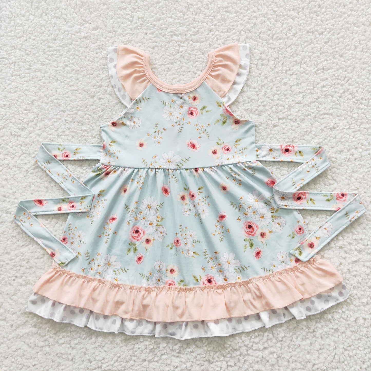 kids button-front floral dress GSD0308