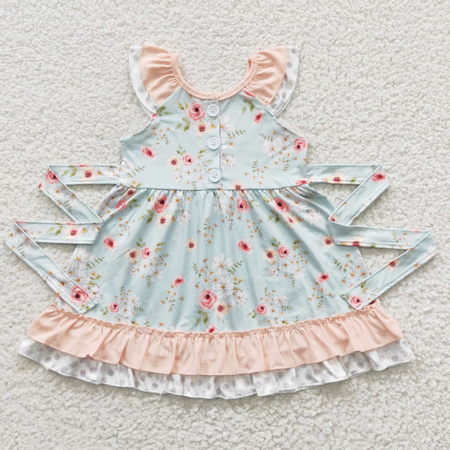 kids button-front floral dress GSD0308