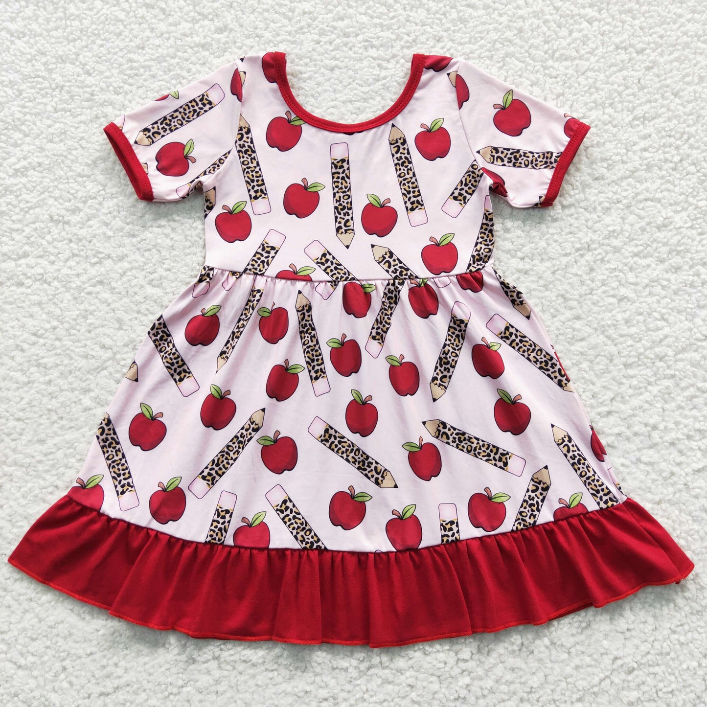 girls red back-to-school dress GSD0314