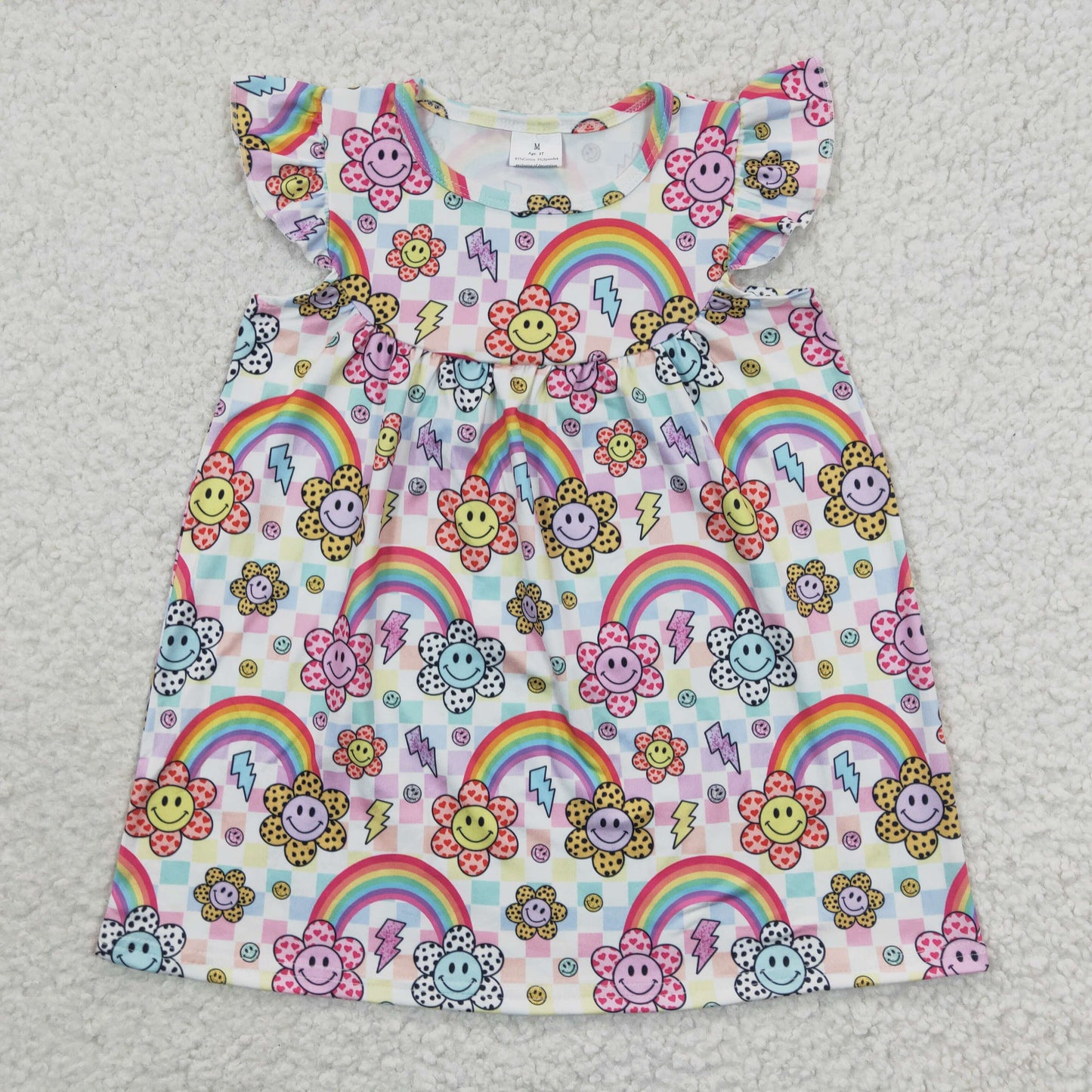 smile face rainbow mini dress GSD0324