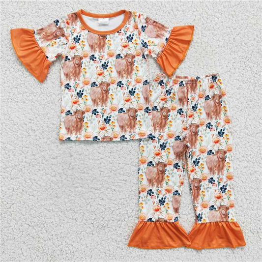 girls heifer floral pajamas set GSPO0222