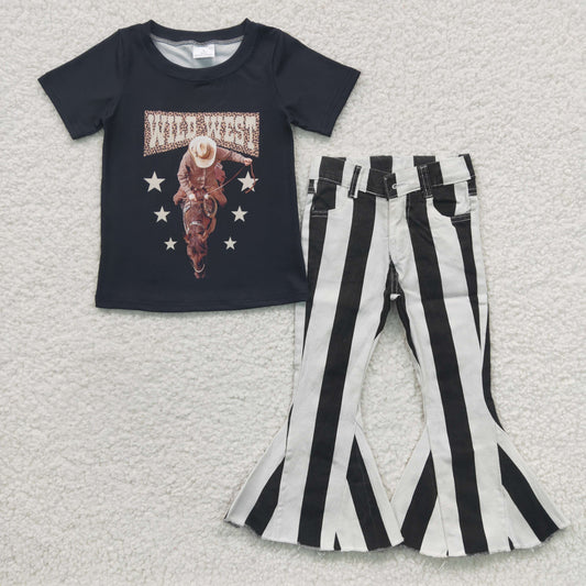 Wild West T-shirts striped jeans set GSPO0500