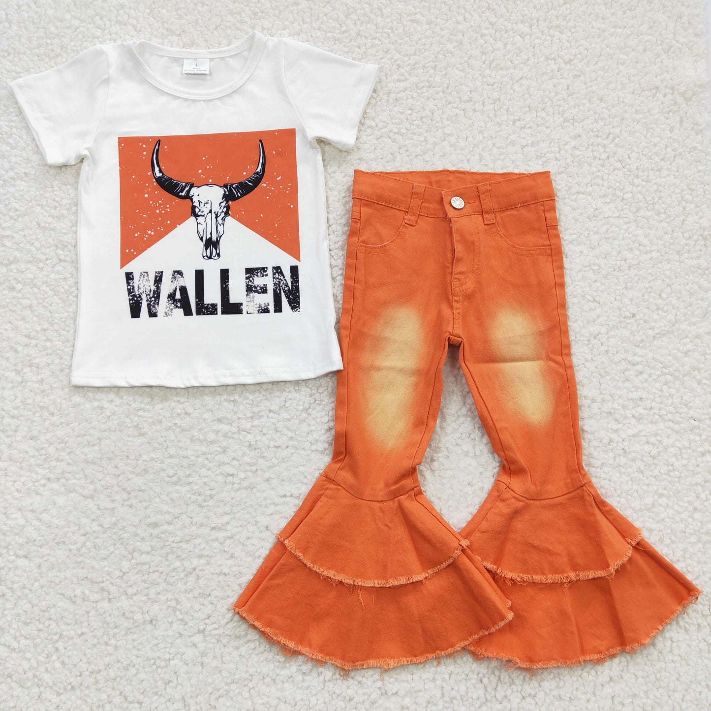 Wallen T-shirts orange jeans set GSPO0546