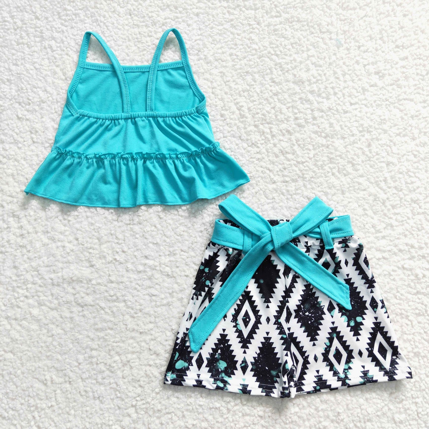 girls blue camis & shorts outfits GSSO0201