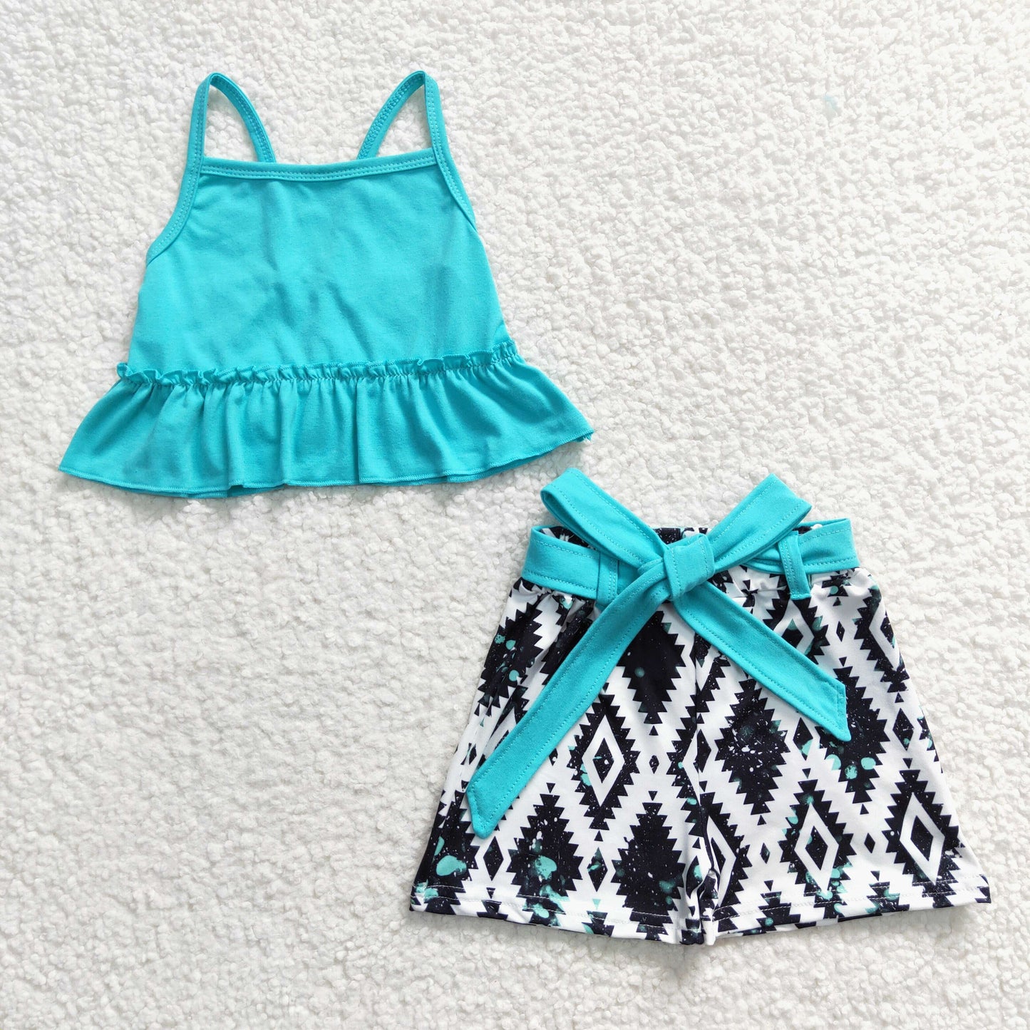 girls blue camis & shorts outfits GSSO0201