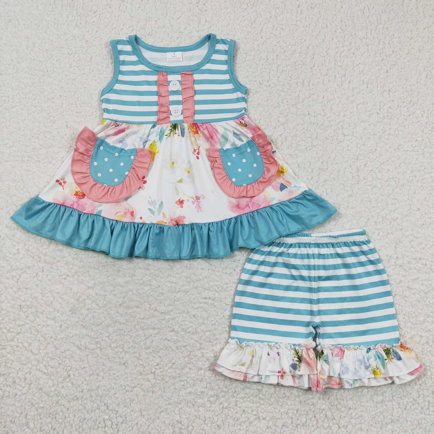 girls floral pocket outfits GSSO0240