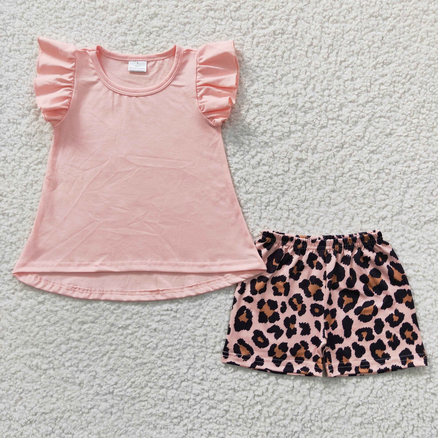 girls t-shirts leopard shorts set GSSO0246