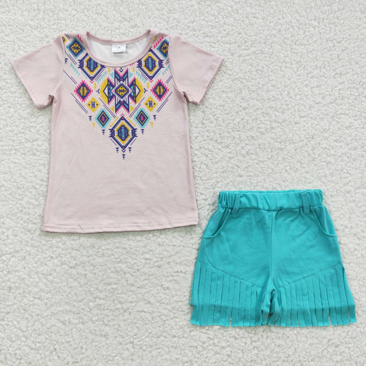 geometric tops shorts set GSSO0272