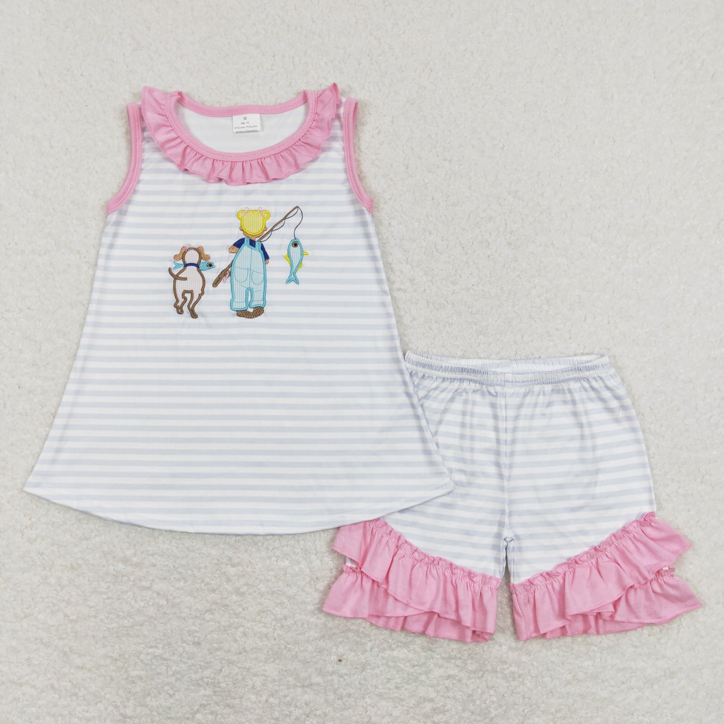 GSSO0412 baby girl clothes girl summer shorts set