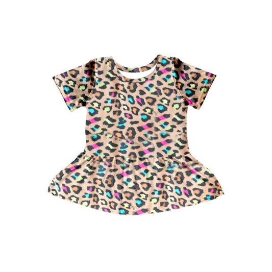 GT0481 pre-order  baby girl clothes color leopard print girl summer top