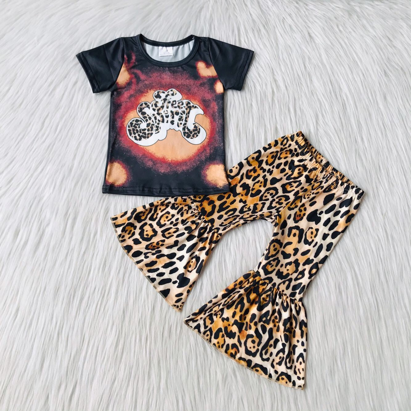 cartoon  top leopard outfit