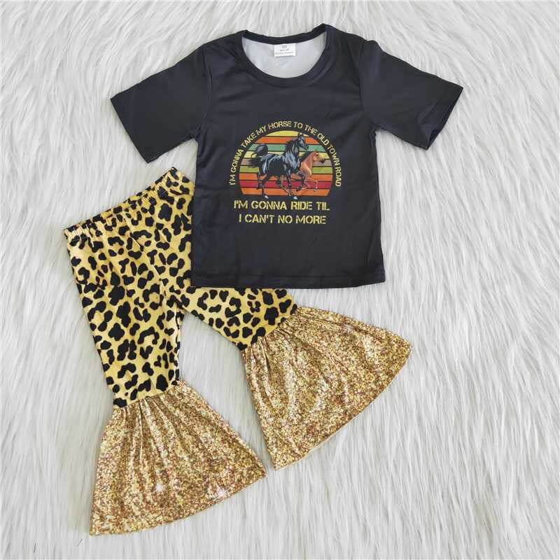 horse leopard sequins outfit