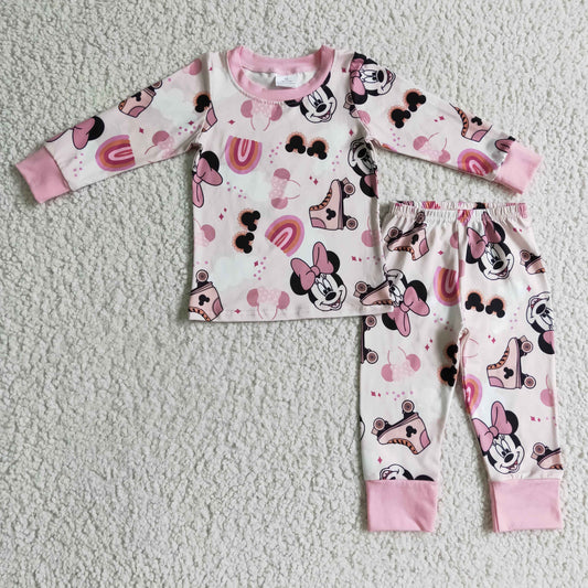 Cartoon girl pajamas set