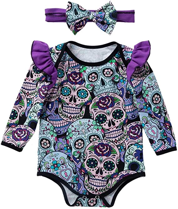 Skull long sleeve romper-preorder