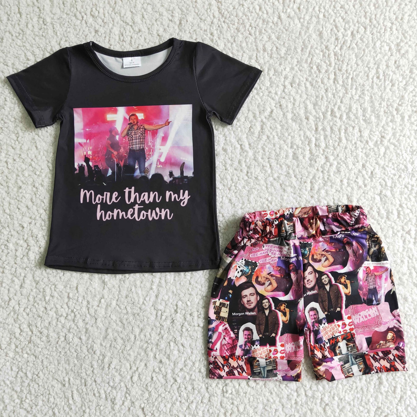 More than my homework black T-shirt shorts set