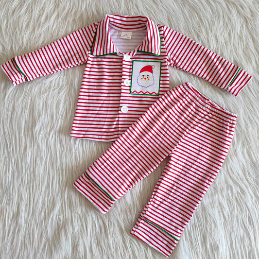 Santa Stripe Boys Pajamas