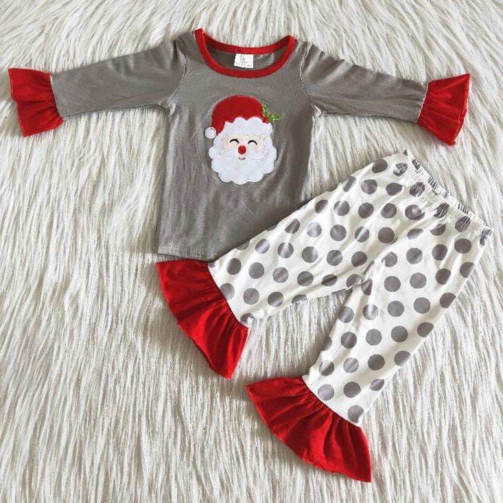 Applique Santa Polka Pajamas