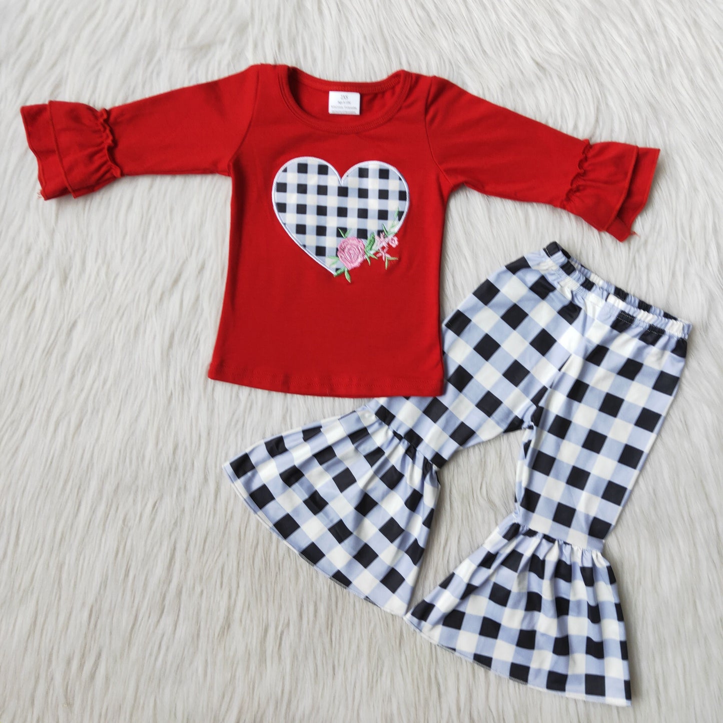 Applique Heart Red Set