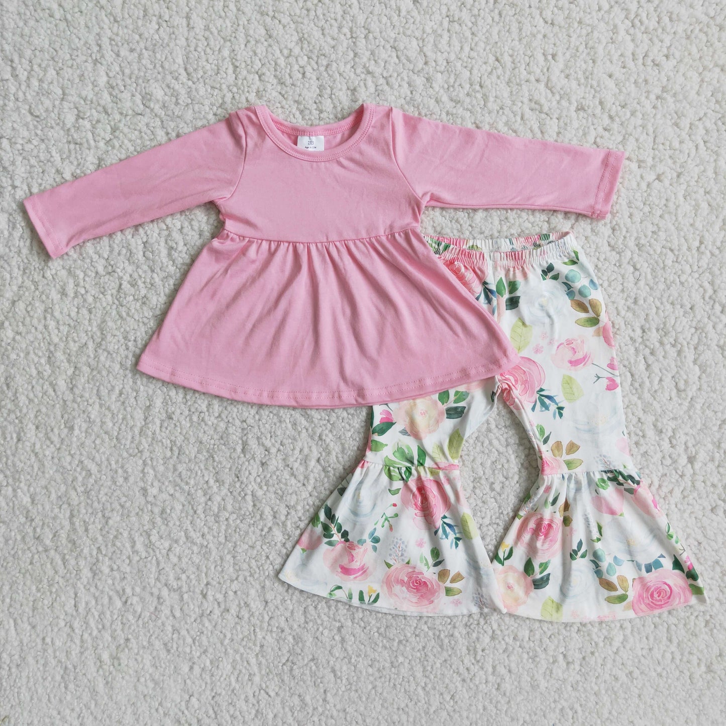 Pink Tunic Floral Pants Set