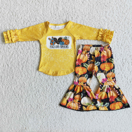 Peace Love Pumpkins girls autumn suits 6 B5-4