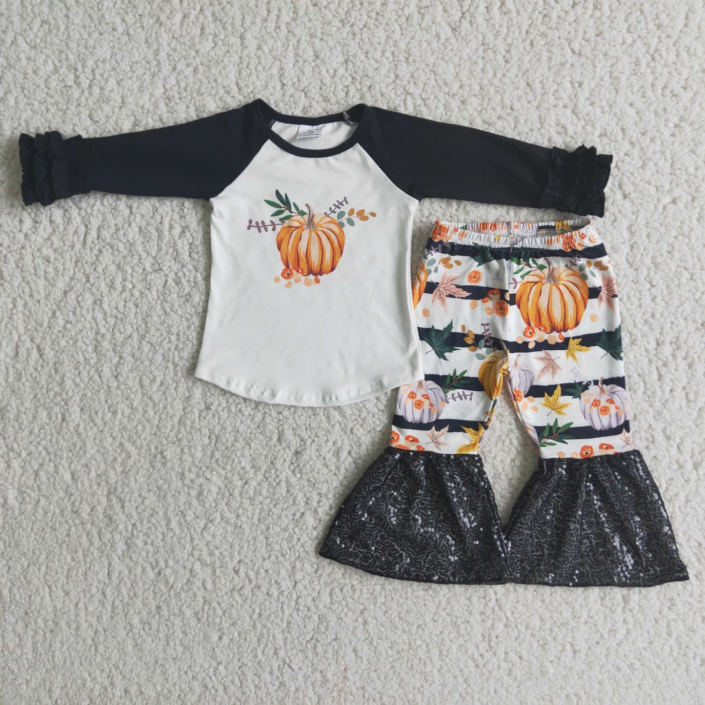 Pumpkin Black Sequin Set