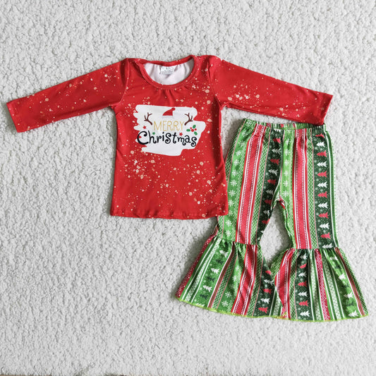 6 A18-18 girls Merry Christmas Red Clothes Sets-2023.10.16