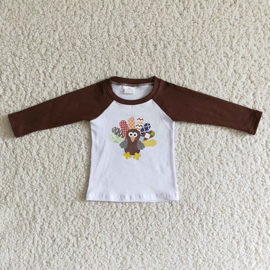 Thanksgiving turkey long sleeve t-shirts tops 6 A20-28