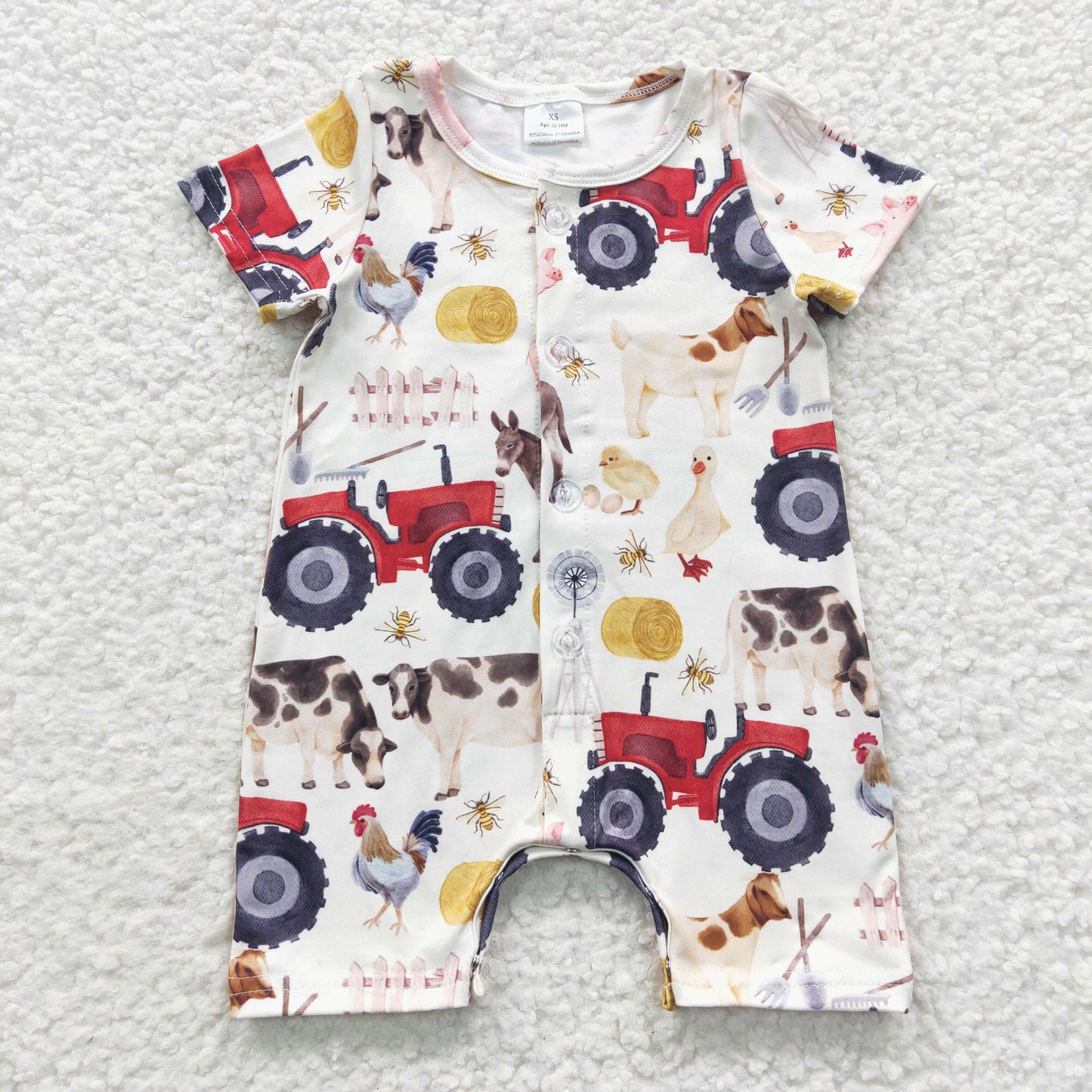 baby car printed cotton romper