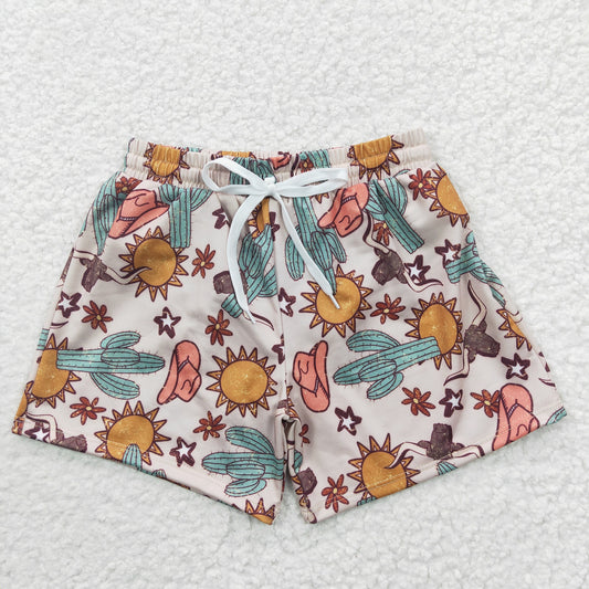 boys wild west swim trunk S0030