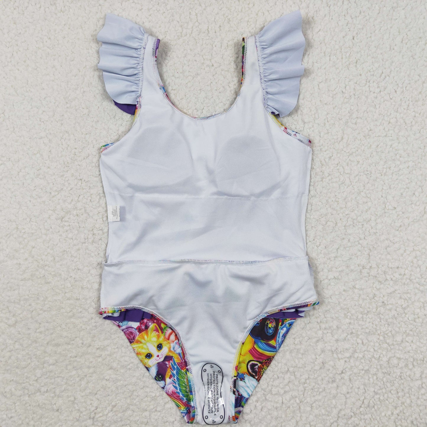 girls purple cartoon swimsuits S0041