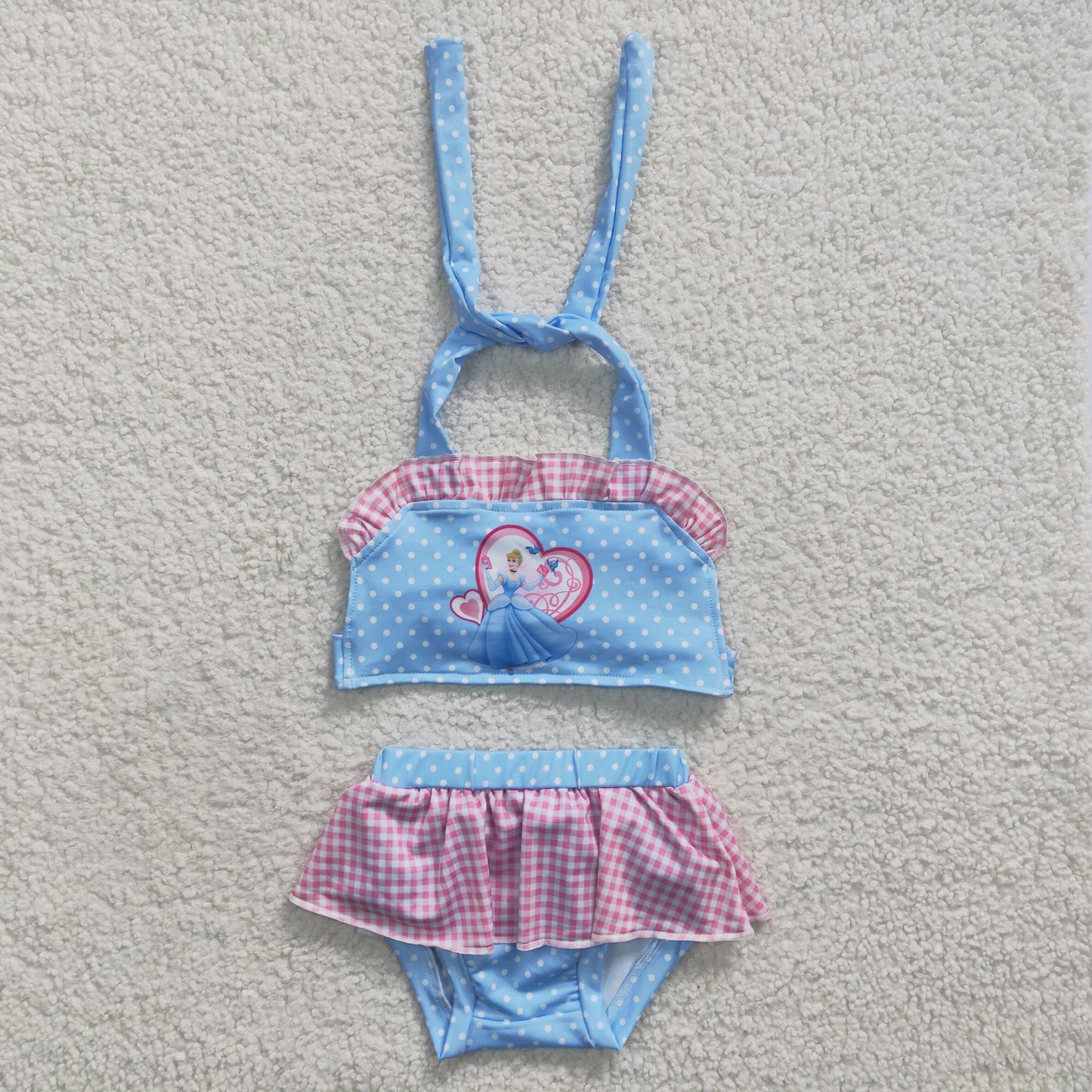 blue princess halter 2pcs swimwear S0059