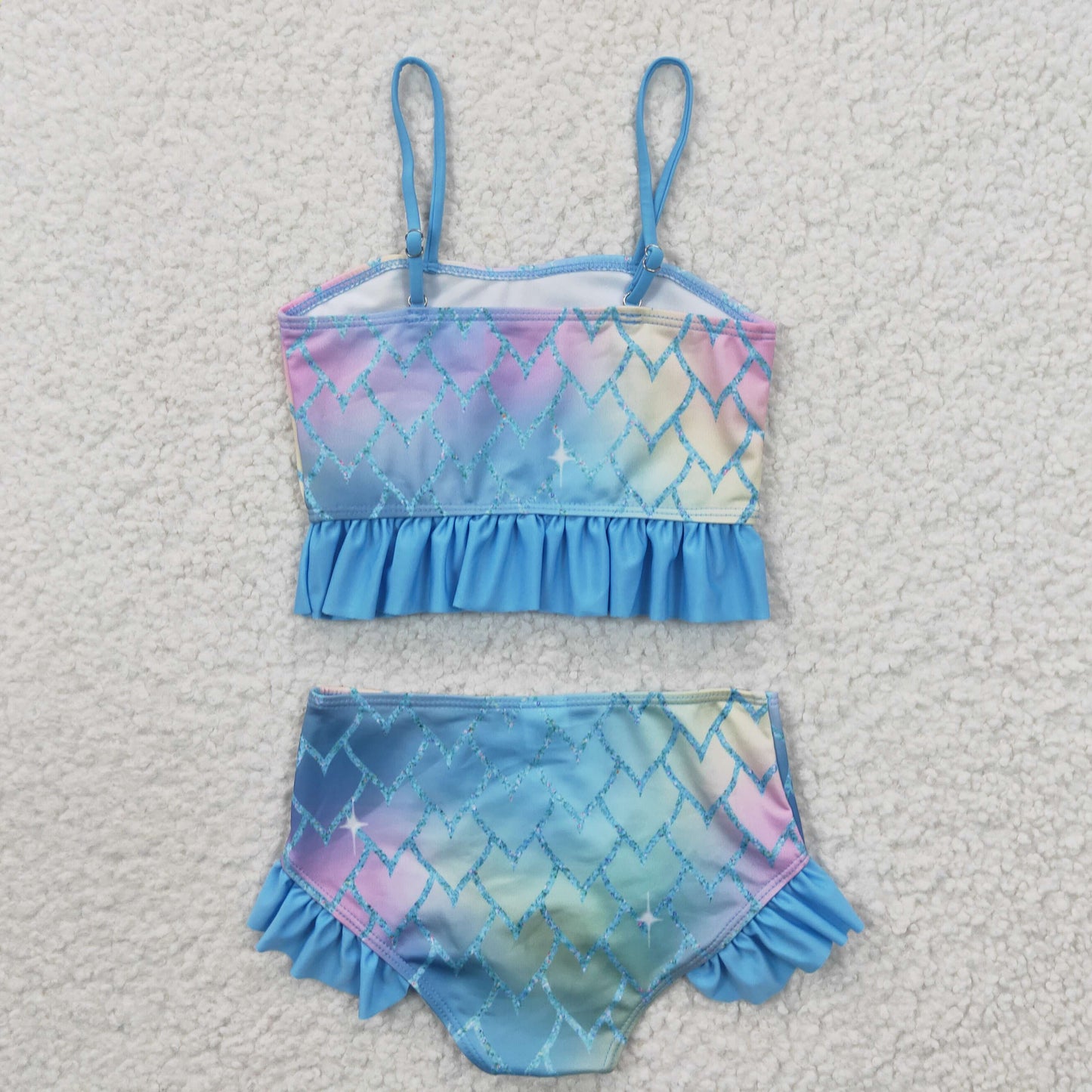 girls blue mermaid swimwear S0061