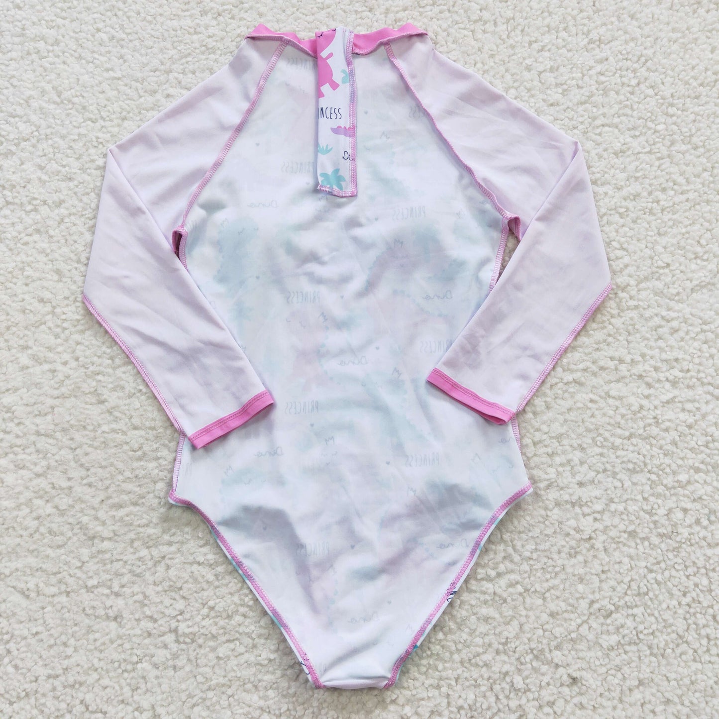 girls long sleeve dinosaur swimsuit S0076