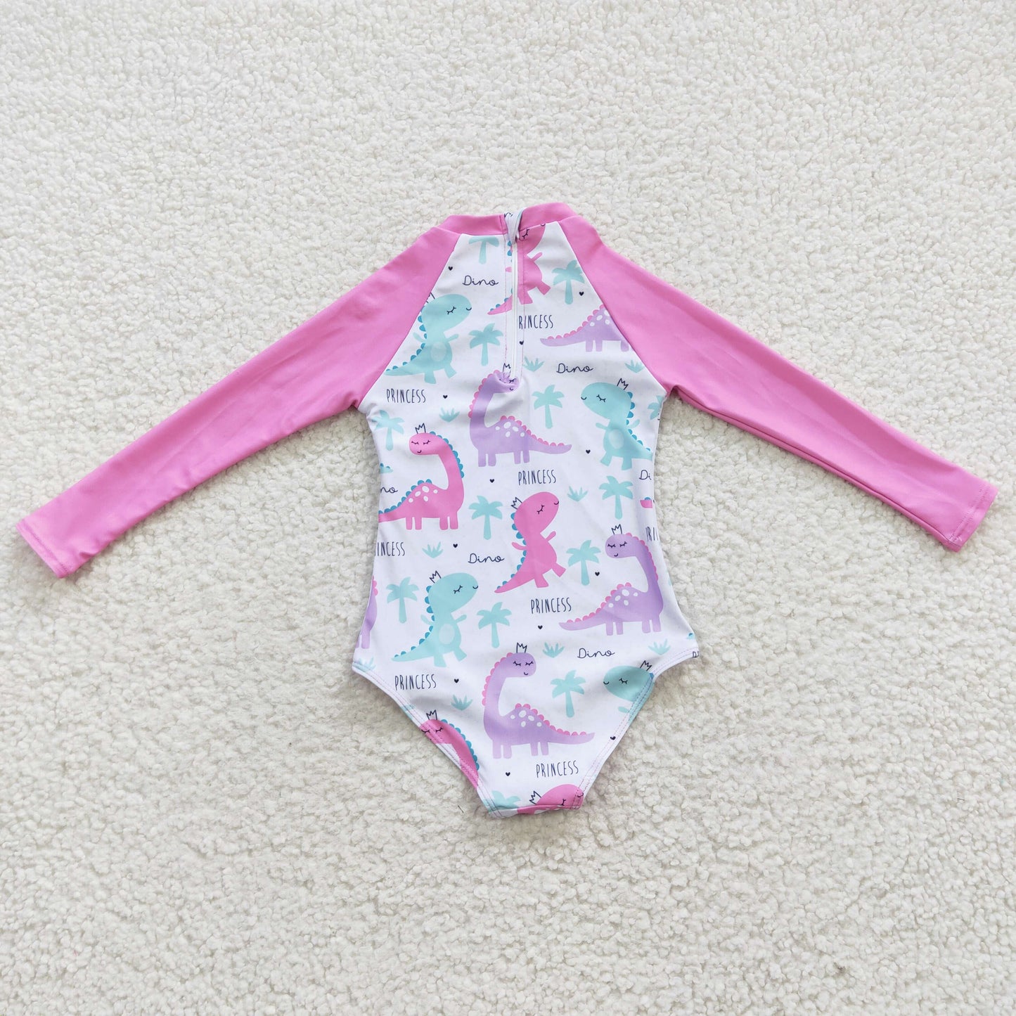 girls long sleeve dinosaur swimsuit S0076