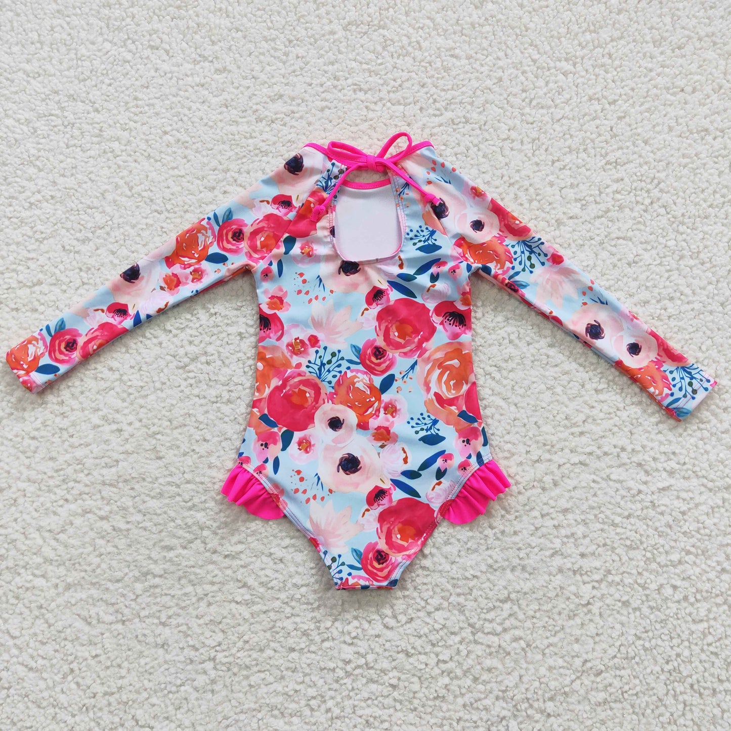 baby rosy floral swimsuit S0083