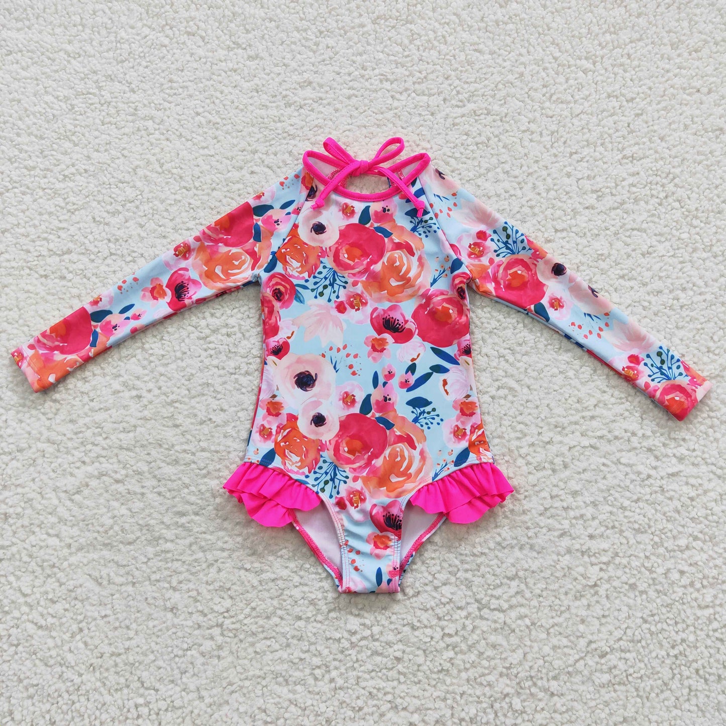 baby rosy floral swimsuit S0083