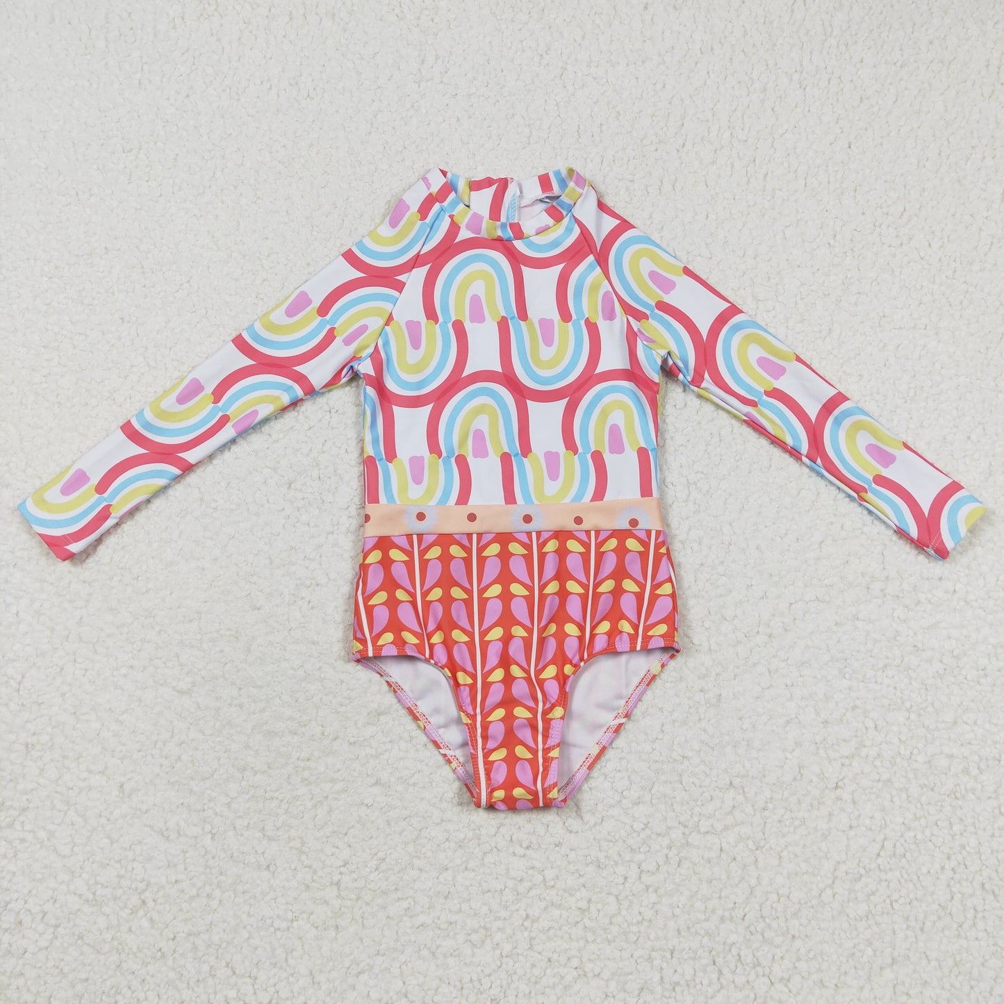 girls long sleeve swimsuit S0116