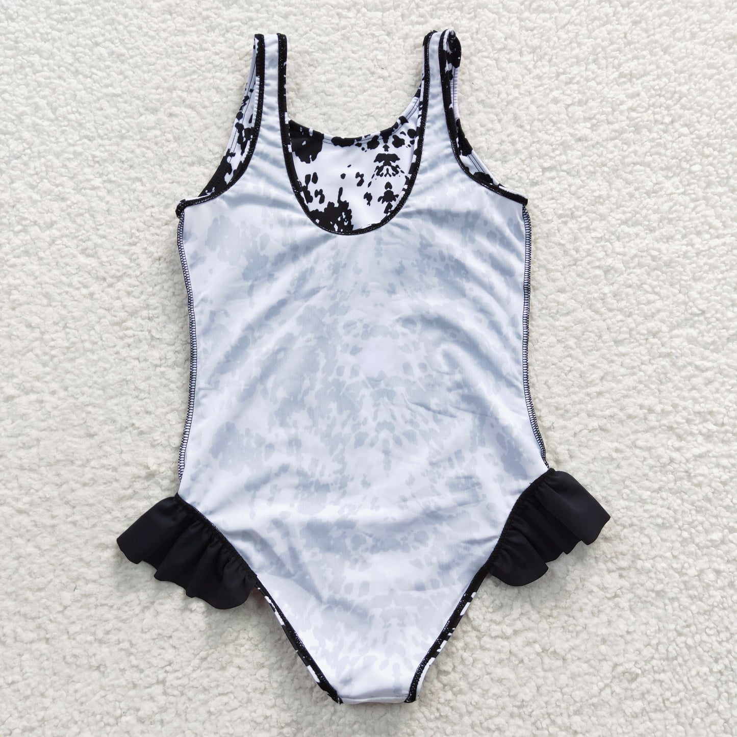 Ink dyeing girls swimsuit S0124