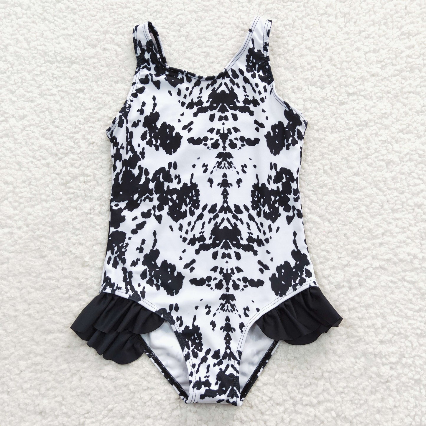 Ink dyeing girls swimsuit S0124