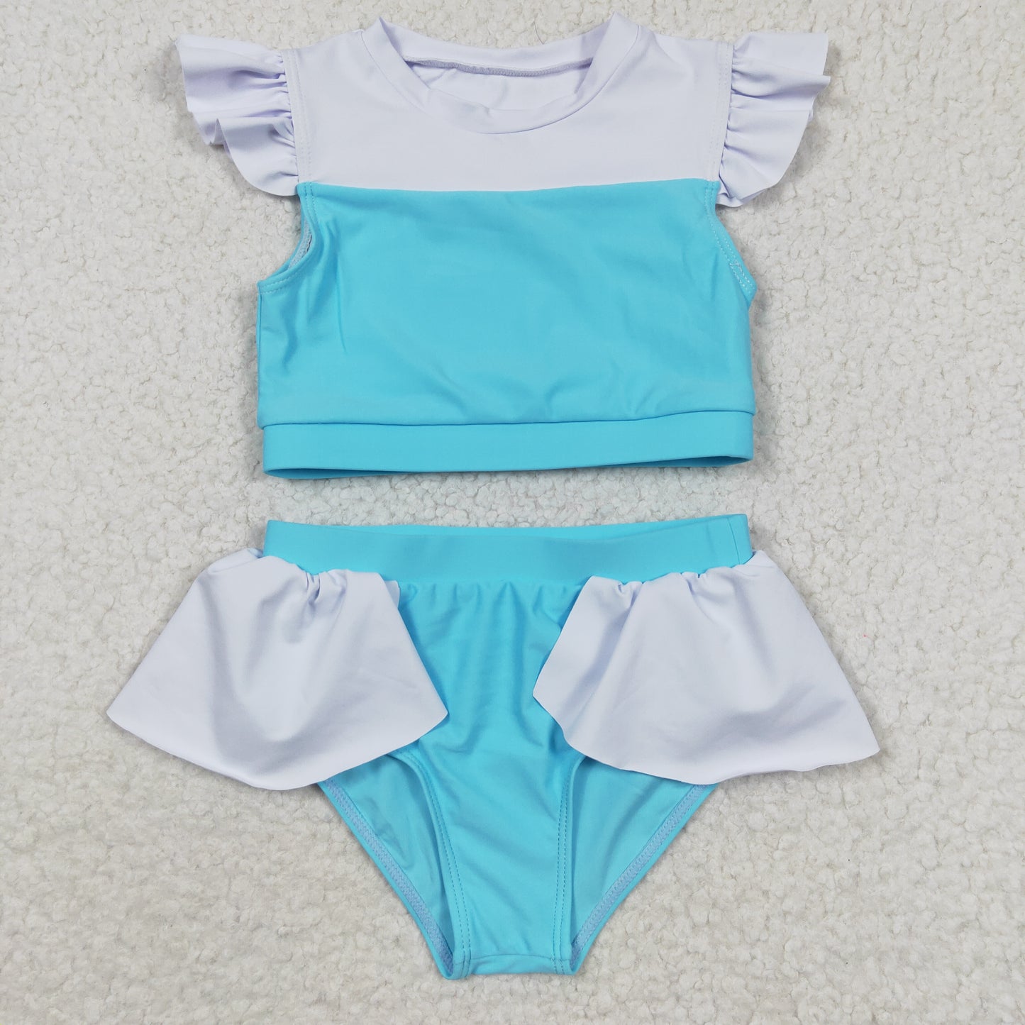 baby blue patchwork 2pcs swimwear S0132