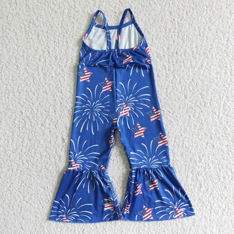 4th of July girls fireworks jumpsuit SR0055