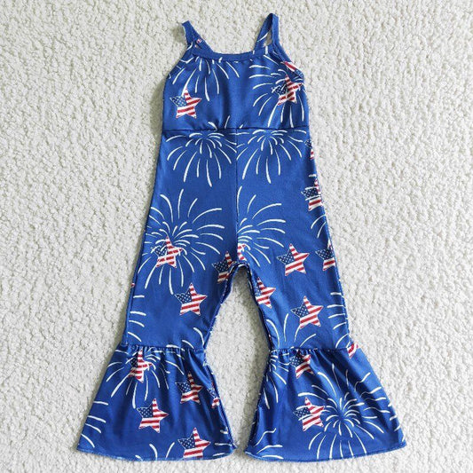 4th of July girls fireworks jumpsuit SR0055