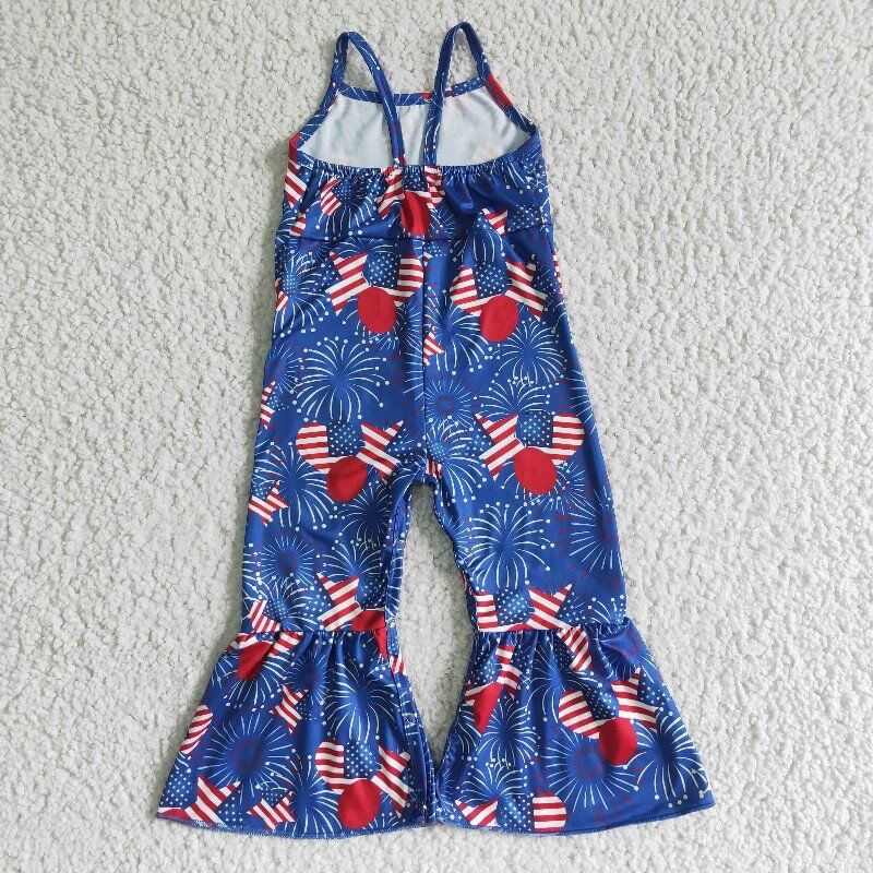 4th of July girls fireworks jumpsuit SR0056