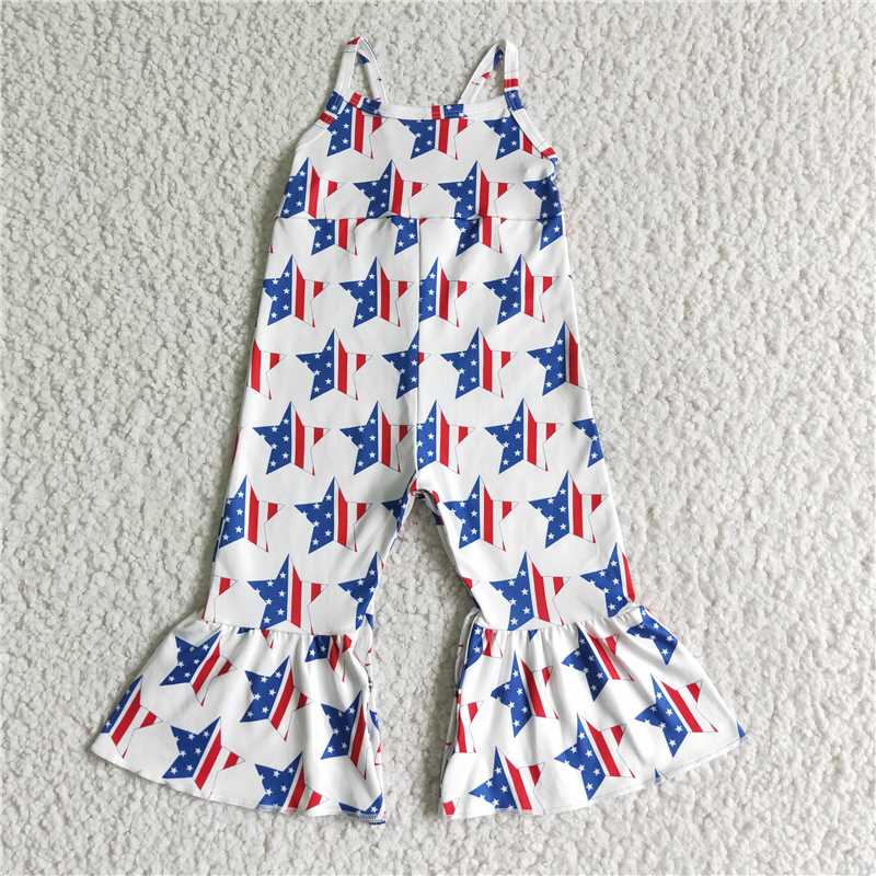 4th of July girls star jumpsuit SR0057