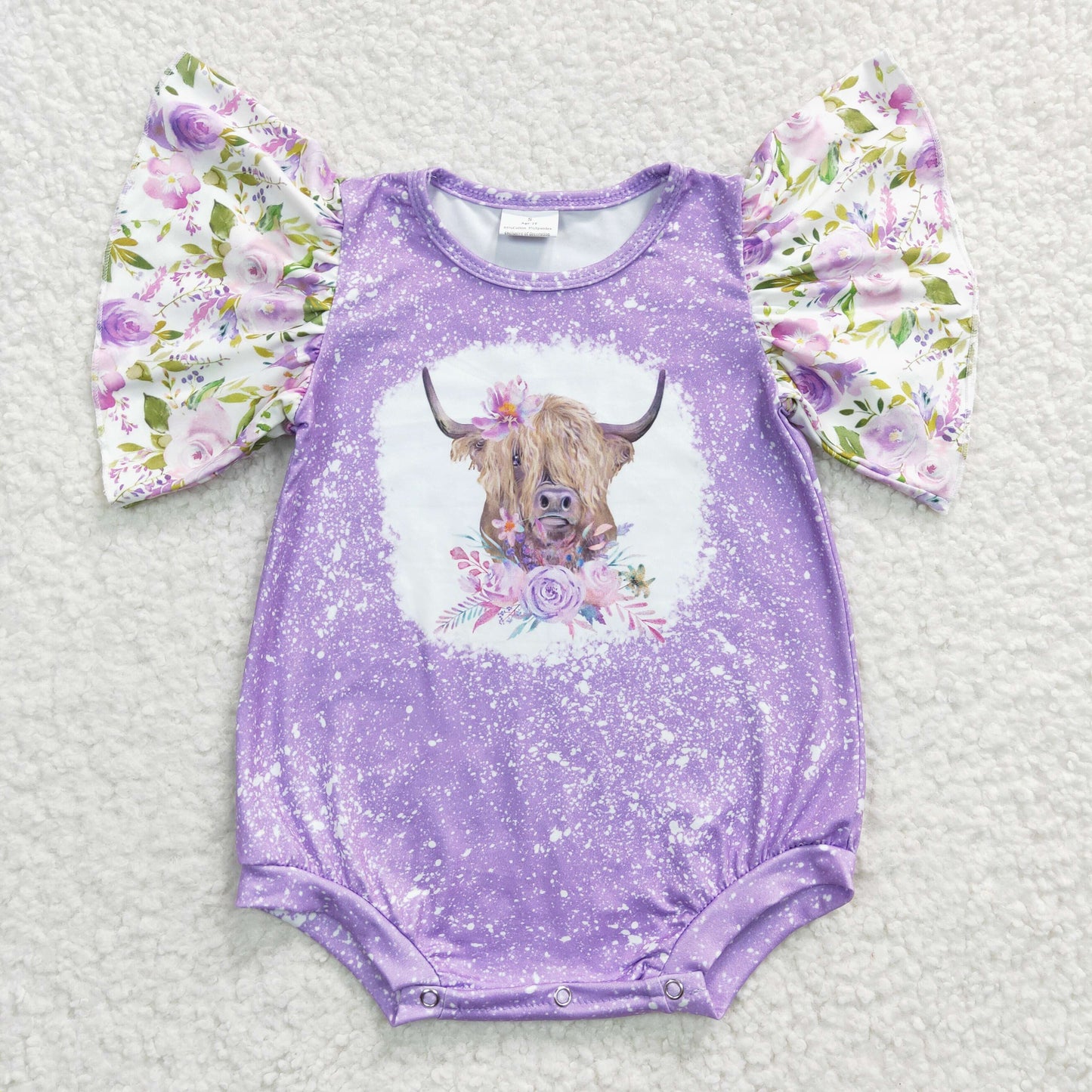 Purple floral baby girls romper SR0118