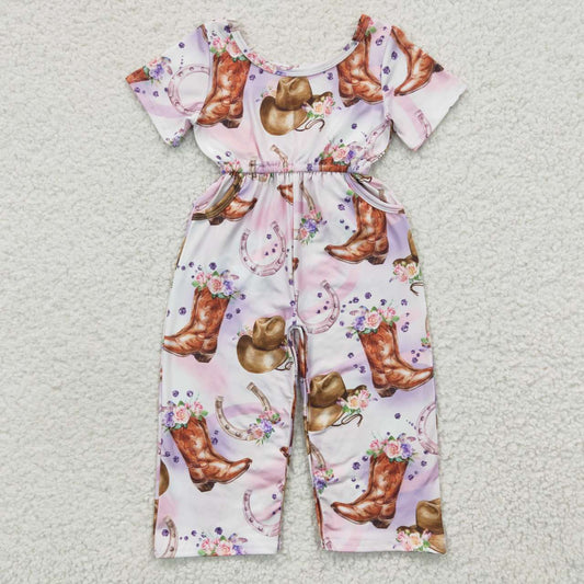 cowgirl boot printed jumpsuit SR0225