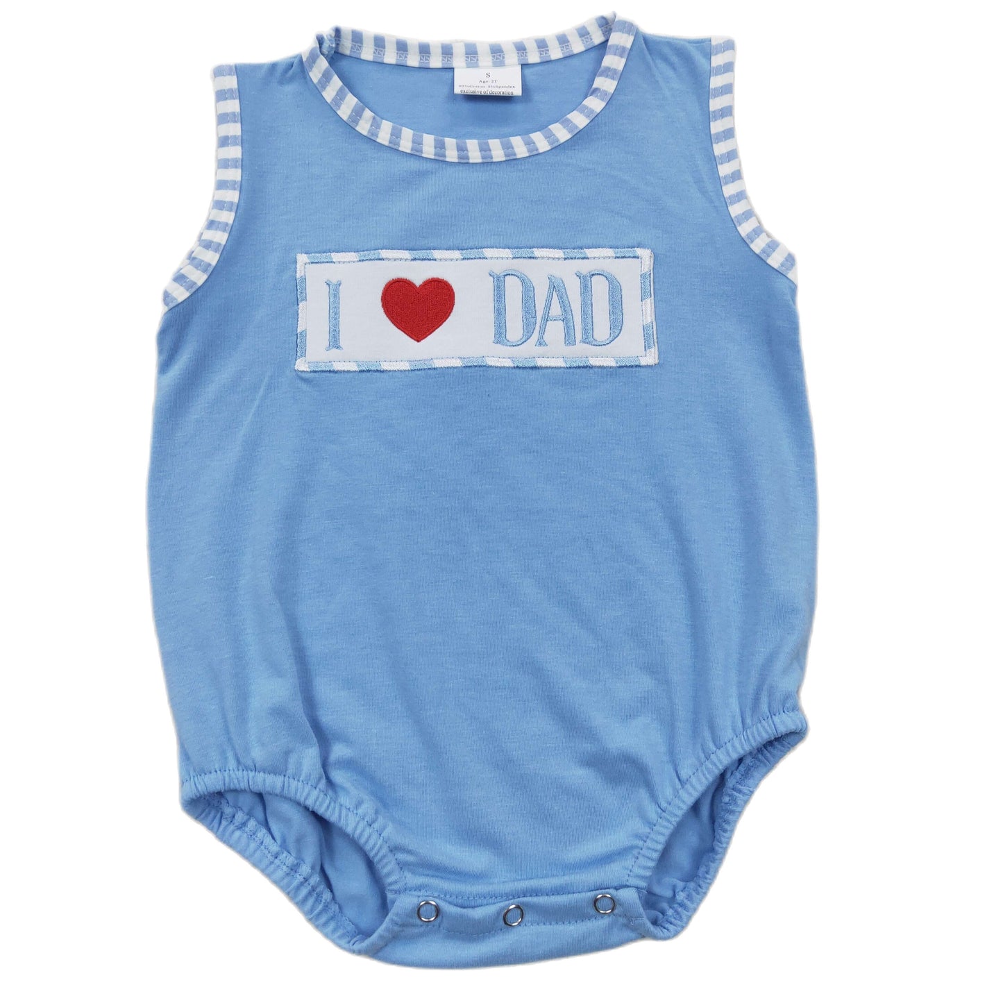 I love dad letter embroidery boys onesies SR0236