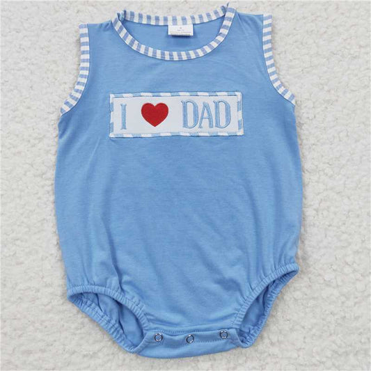 I love dad letter embroidery boys onesies SR0236