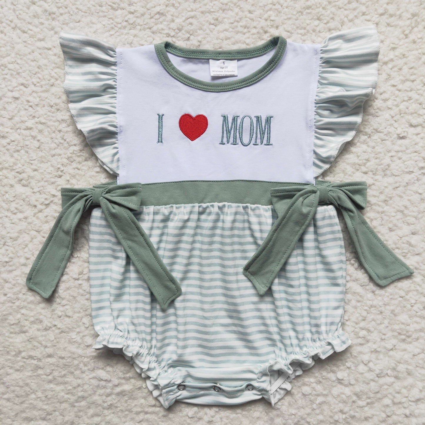 I love mom letter embroidery baby onesies SR0237