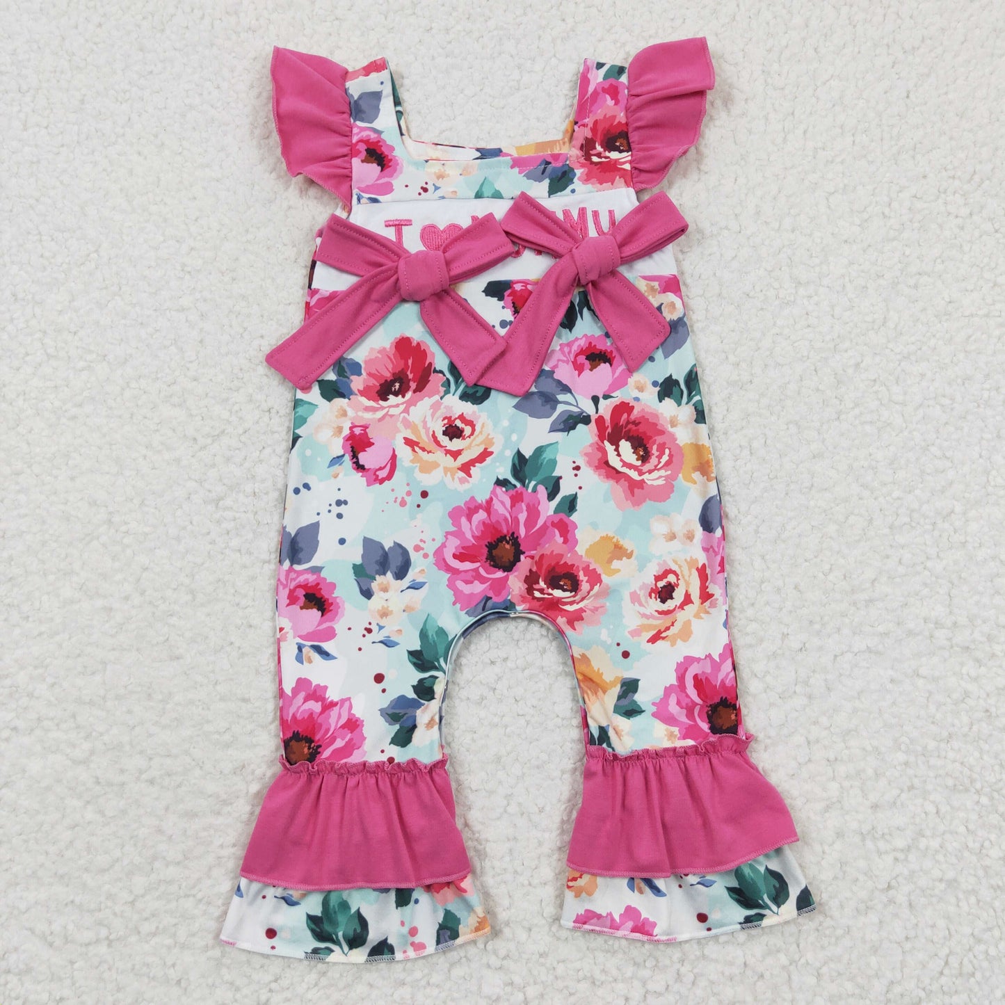 baby I love mommy embroidery jumpsuit SR0251